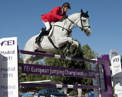 Carsten-Otto Nagel führt mit Corradina nach zwei Wertungsprüfungen die Konkurrenz bei der Europameisterschaft in Madrid an. Foto: Kit Houghton Carsten-Otto Nagel führt mit Corradina nach zwei Wertungsprüfungen die Konkurrenz bei der Europameisterschaft in Madrid an. Foto: Kit Houghton